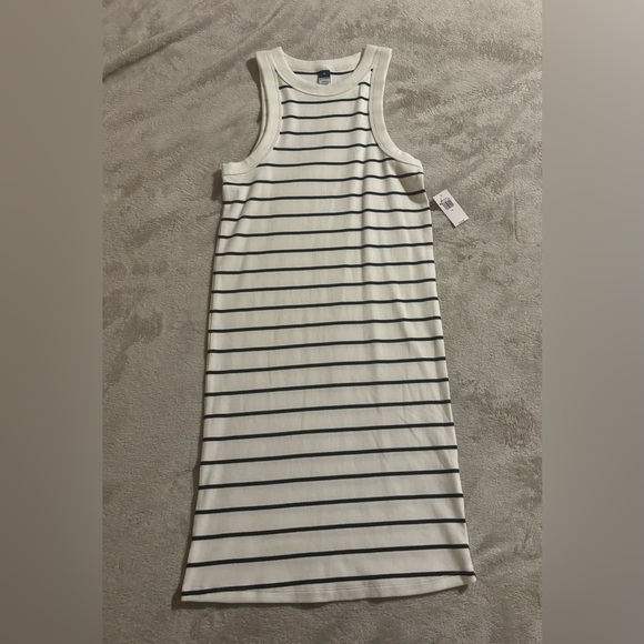 Old Navy medium blue and white stripe dress - Picture 1 of 4